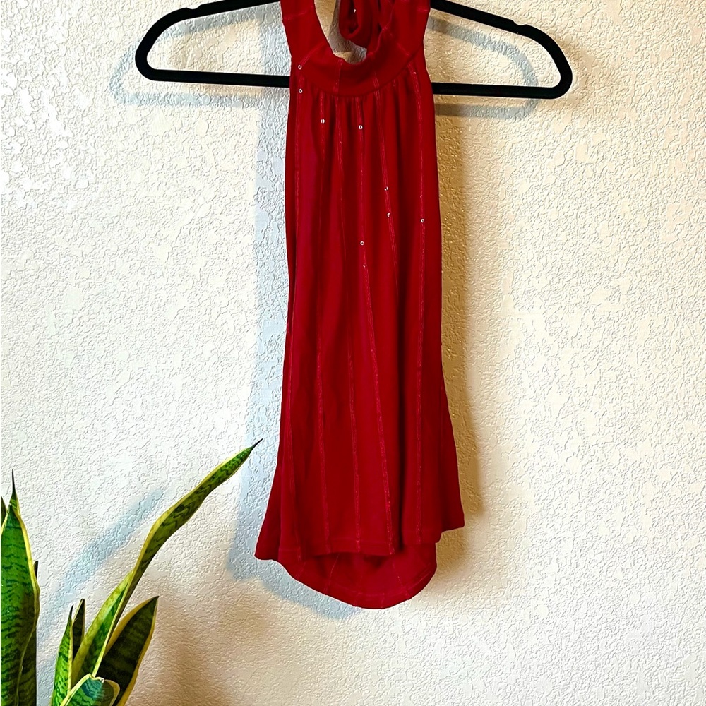 A. Byer Red Halter Top